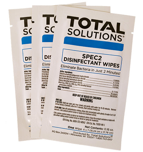 Total Solutions Disinfectant Wipes SPEC 4 - (50 Wipes Per Flat Pack)